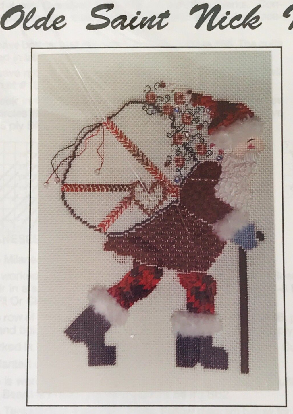 Susan Portra Designs OLDE SAINT NICK II Needlepoint Pattern & Instructions VTG