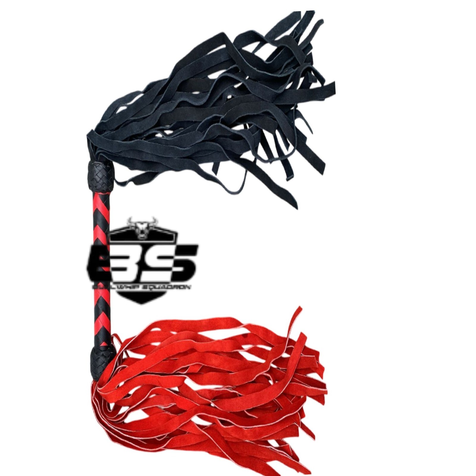 Dual-Ended Heavy Duty Leather Flogger Black & Red | 25 Tails on Each Side