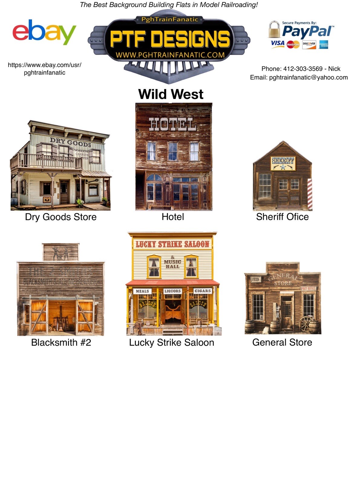 O Scale Wild West Blacksmith #2- Building Flat/Front- MTH