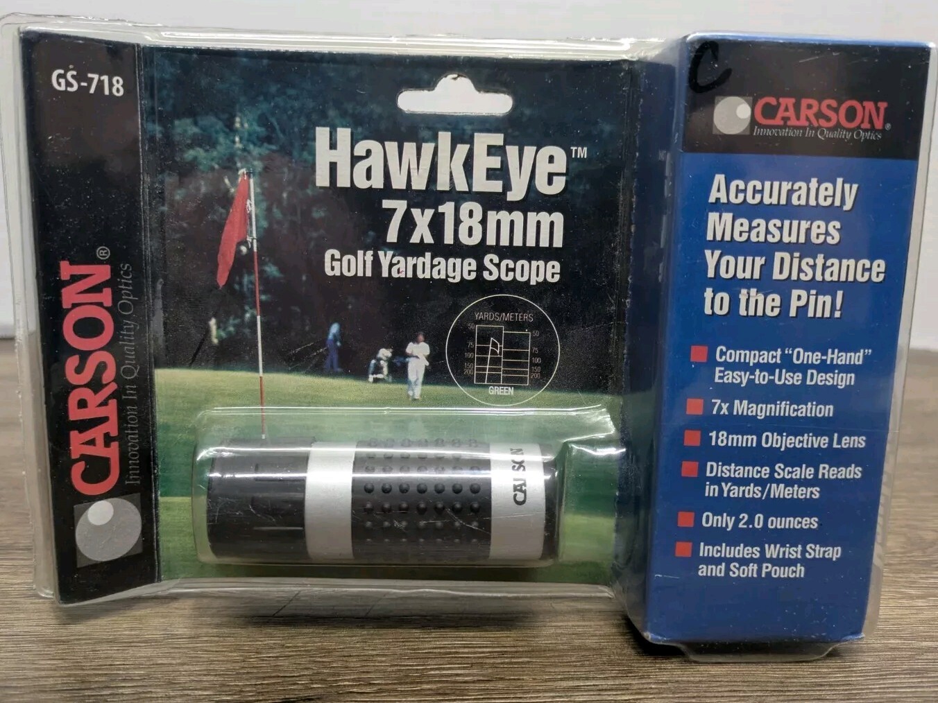 Carson Hawkeye 7x18mm Golf Scope Help Golfer Gam Monocular Yardage Indicator NEW