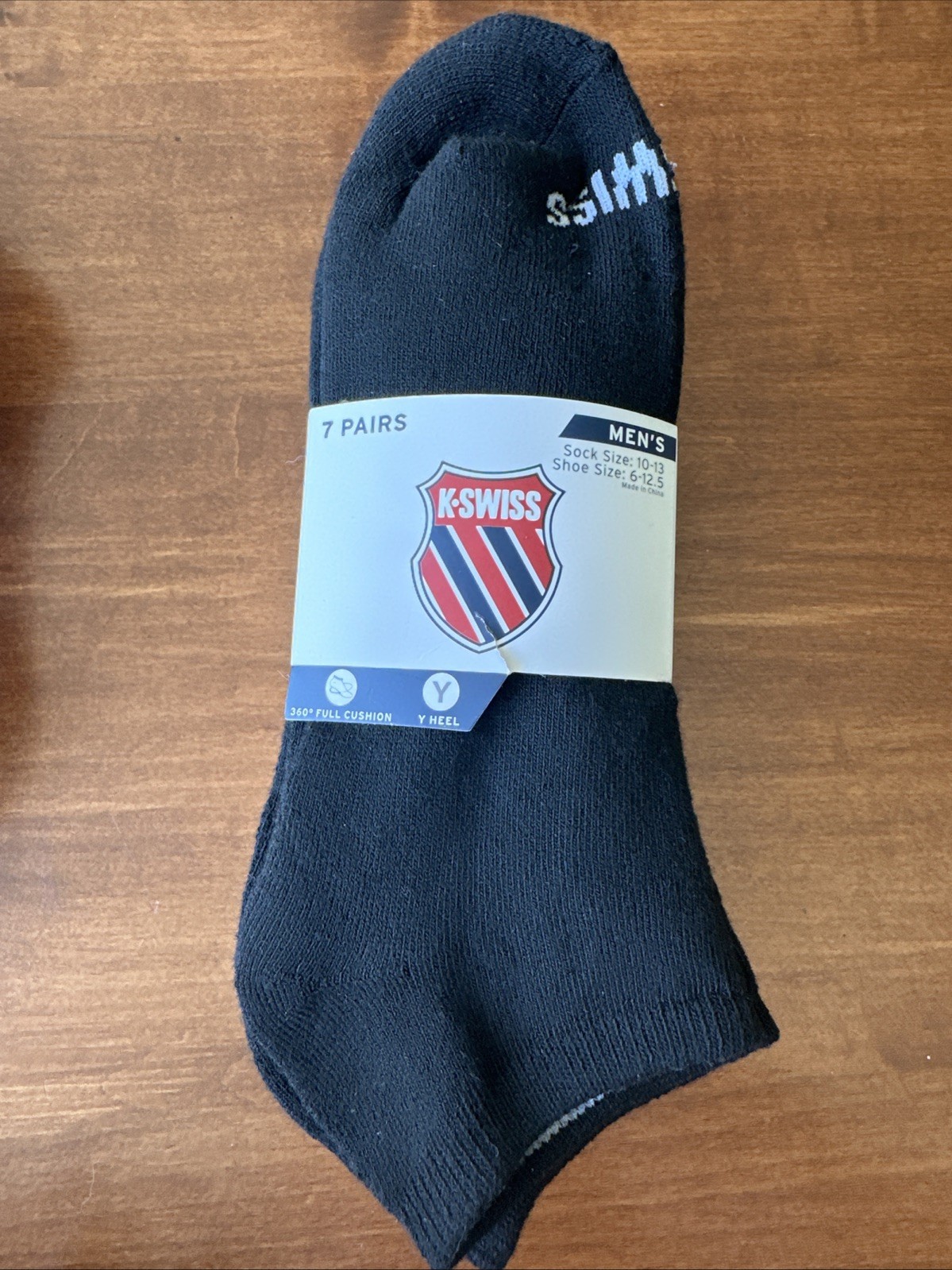 K•Swiss Men’s 7 Pack Of Black And White Sz 10-13 Sock Sz 6-12.5 Shoe