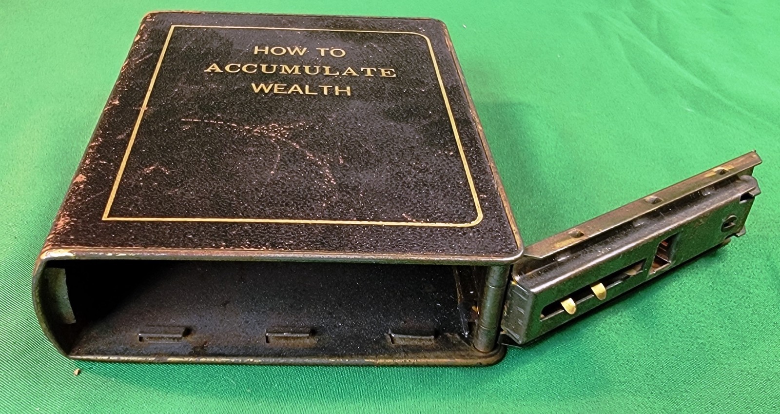 Vtg Diversion Hollow Faux Book Metal Safe How To Accumulate Wealth Savior Dough