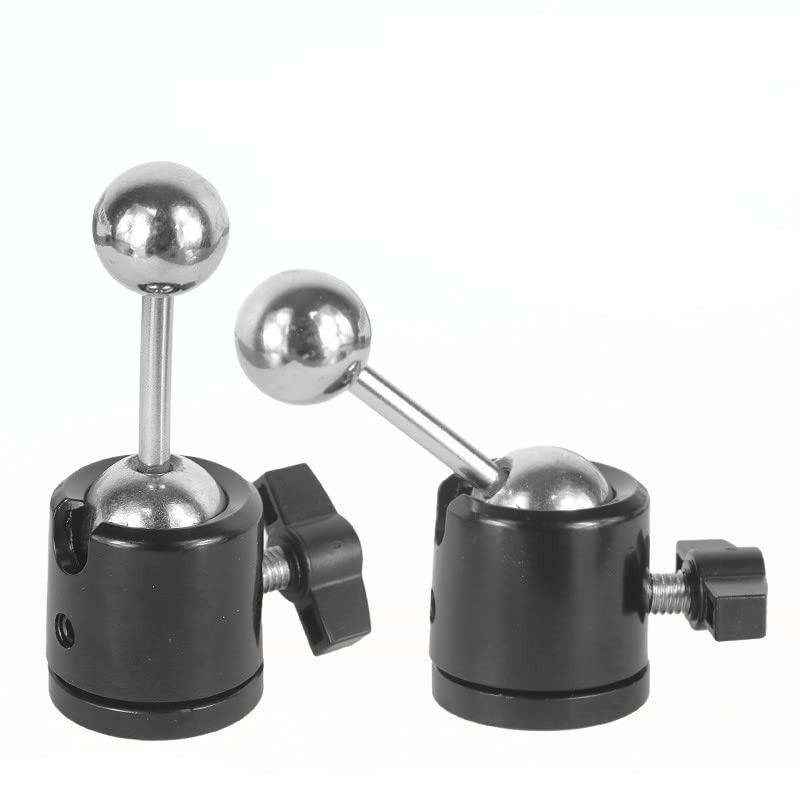 VizGiz 2 Pack 17mm Ball Head with 1/4 inch Screw Thread Mount Connector Black
