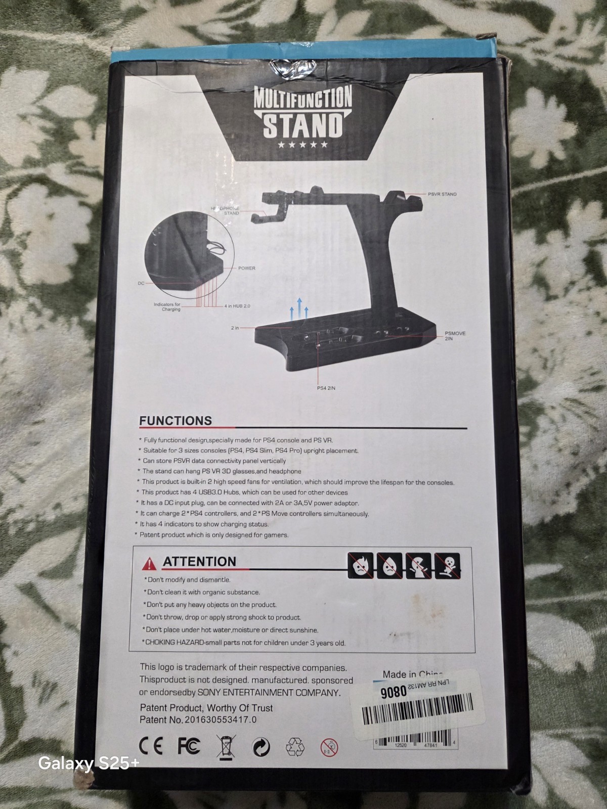 Skywin Multifunction Stand For PS4 PS4 Slim Pro PS VR Cooling Charging Black