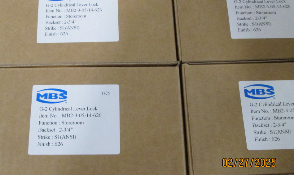 Mbs cylindrical lever lock G-2 MB2-3-05-14-626