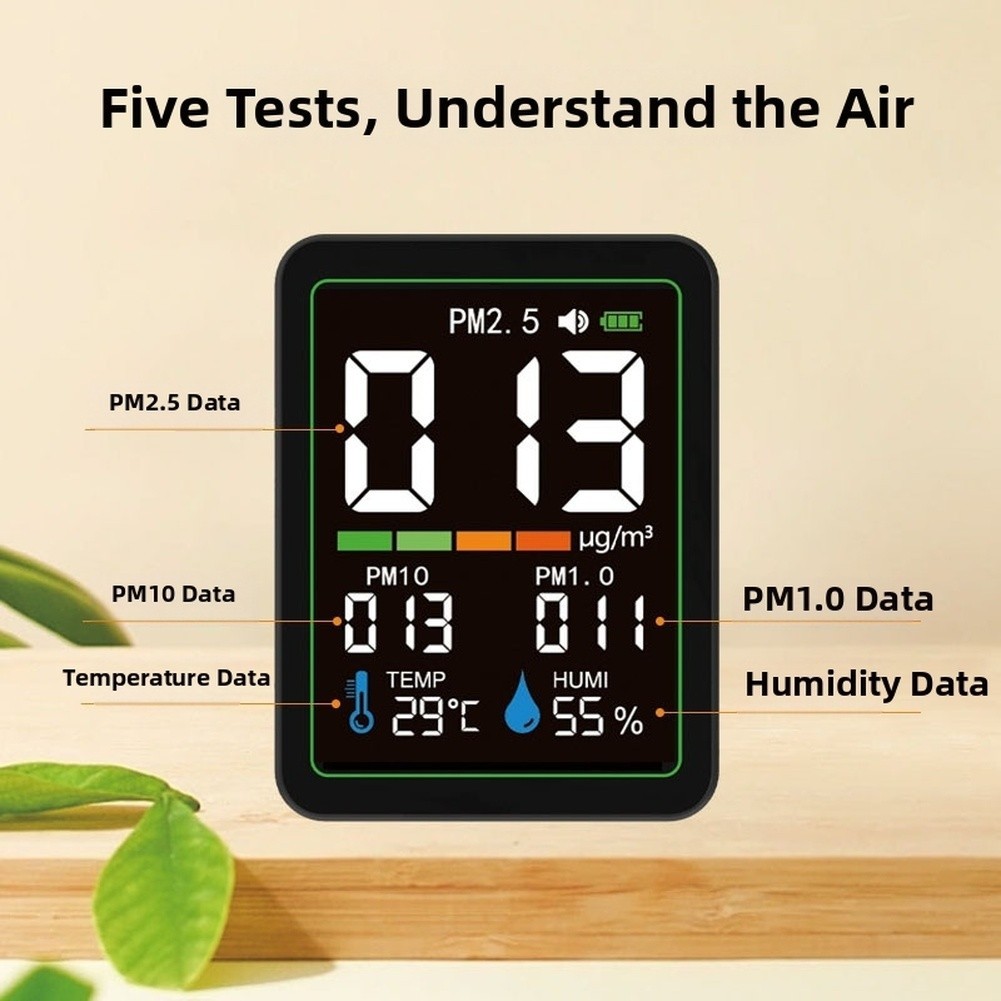Air Quality Monitor with Audible Alarm for PM2.5 PM10 PM1.0 Exceedance