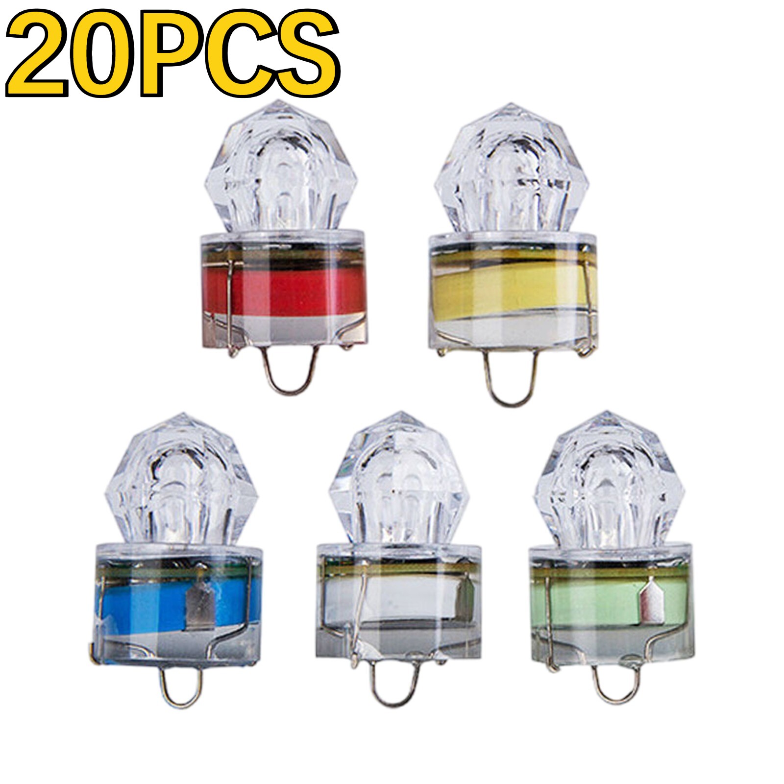 LED Flash Fishing Lights 20Pcs Deep Drop Underwater Squid Strobe Bait Lure Lamp