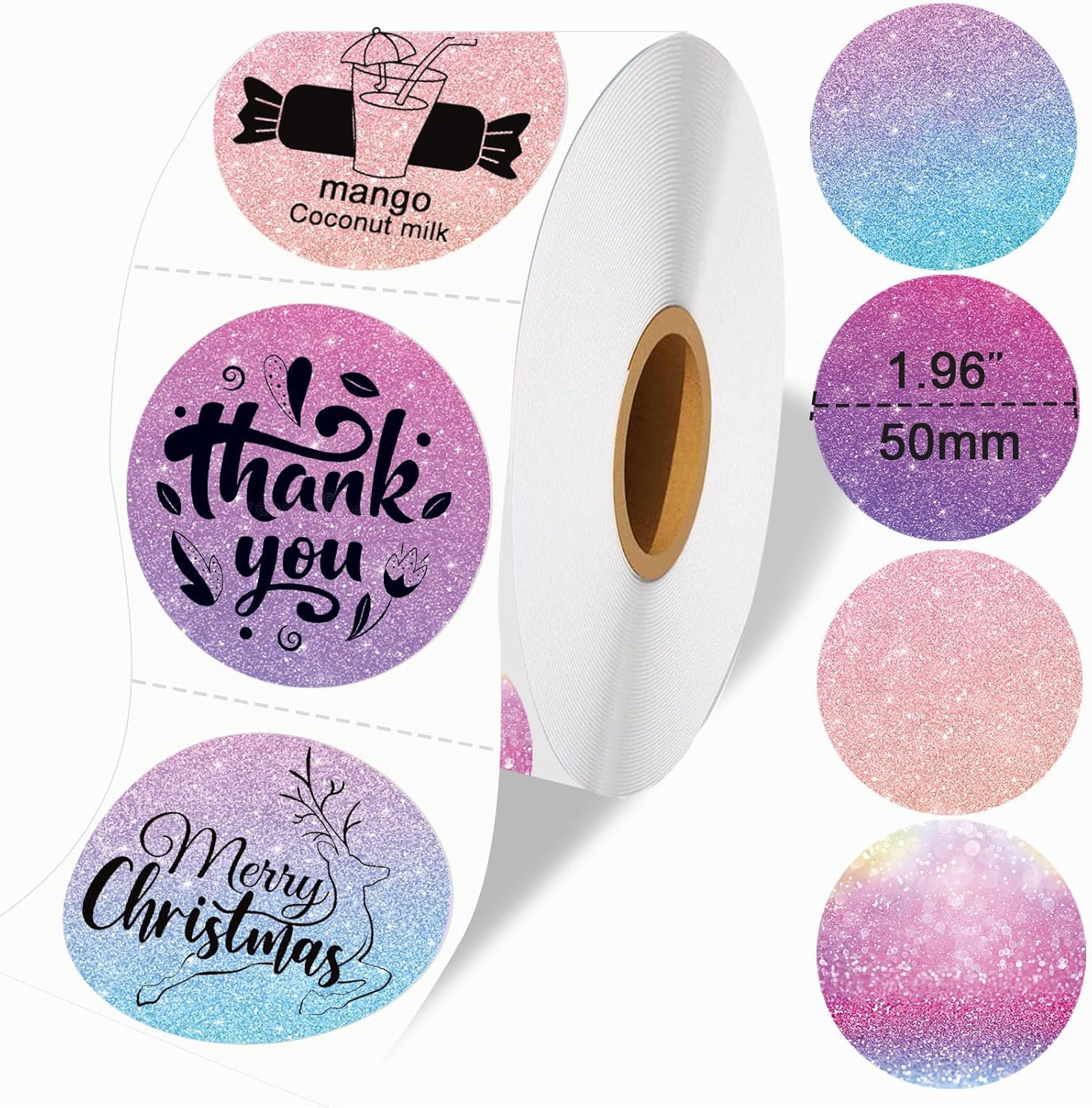 2 X 2 round Thermal Labels, Thermal Printer Label Stickers for DIY Logo Design,