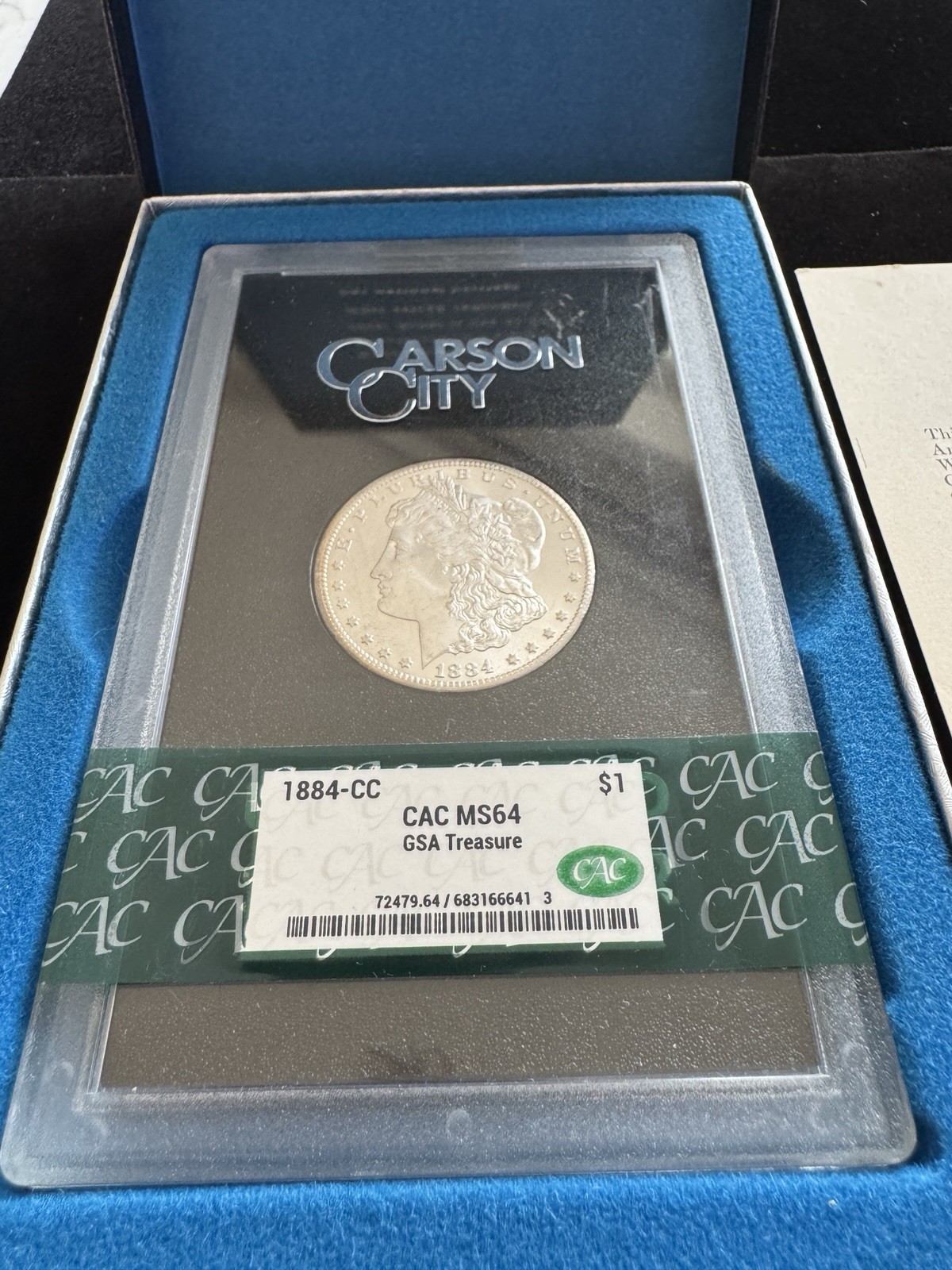 1884-CC Morgan Silver Dollar GSA Treasure MS64 CAC Graded