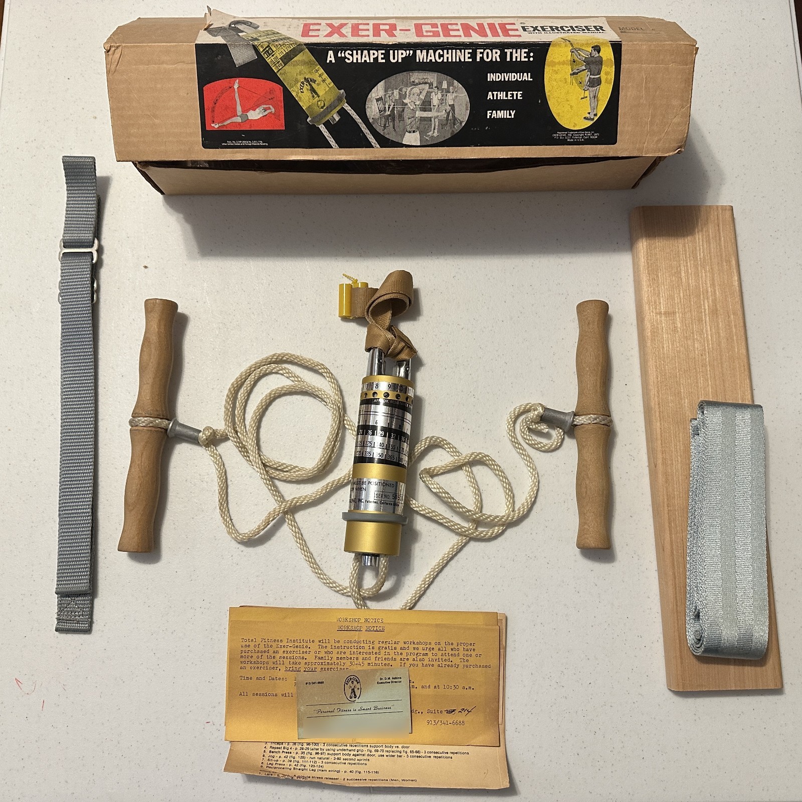 Vintage 1977 Exer-Genie Exerciser Isometric Training Kit Gym System Boxed