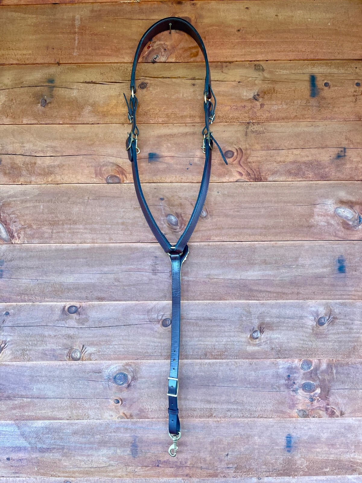 CIRCLE Y DARK OIL TRAIL BREAST COLLAR OVER NECK W/BRASS HARDWARE #SP4283-24