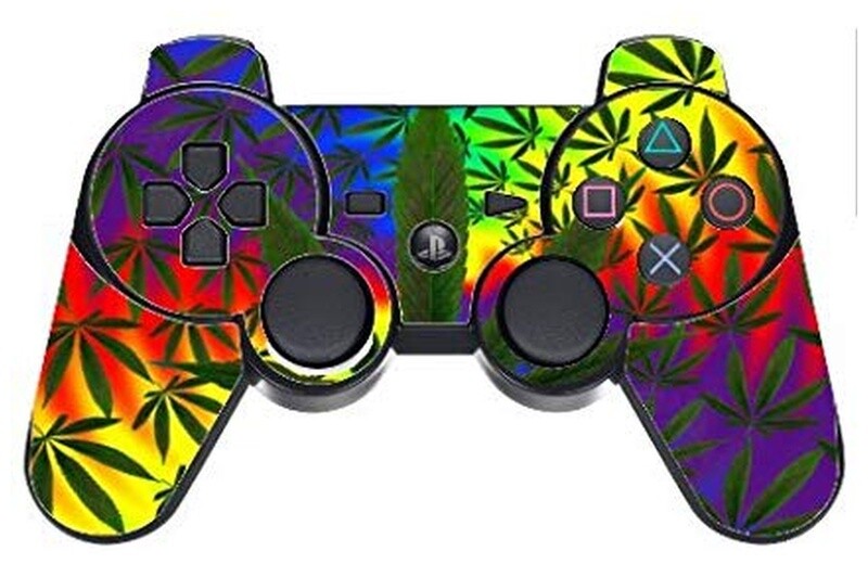 Weed marijuana psychedelic Pattern PS3 Dual Shock wireless Vinyl DECAL NEW