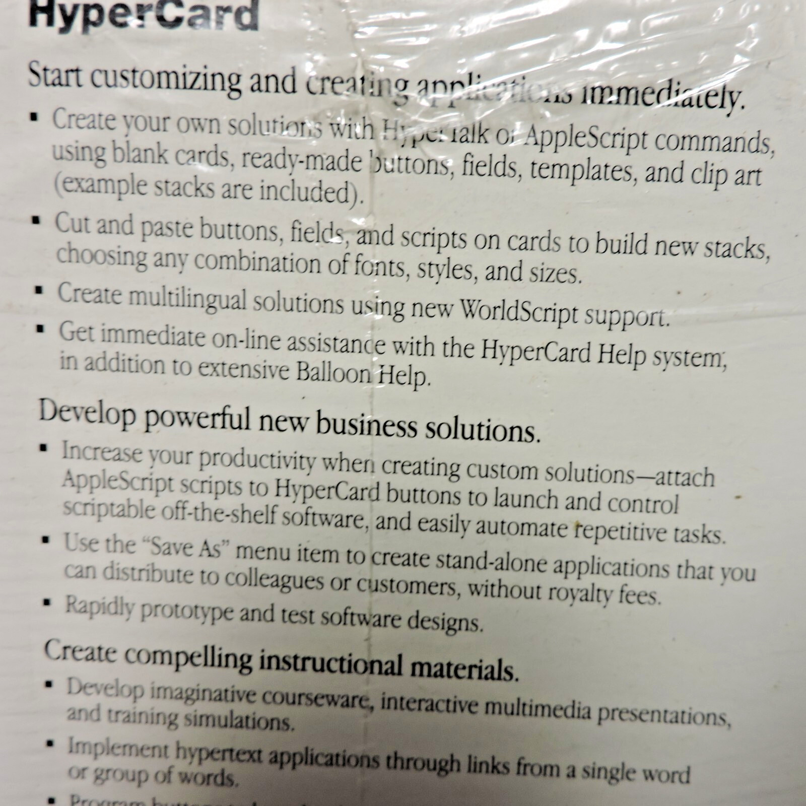 Vintage HyperCard Software Version 2.2 M2365LL/A New Still Sealed