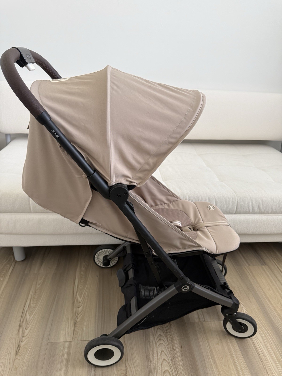 Cybex Orfeo Lightweight Single Stroller, Beige, Hood/Canopy & Basket