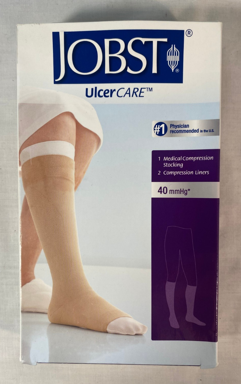 New JOBST UlcerCare Medical Compression Stockings Socks Beige 40 mmHg - Size L