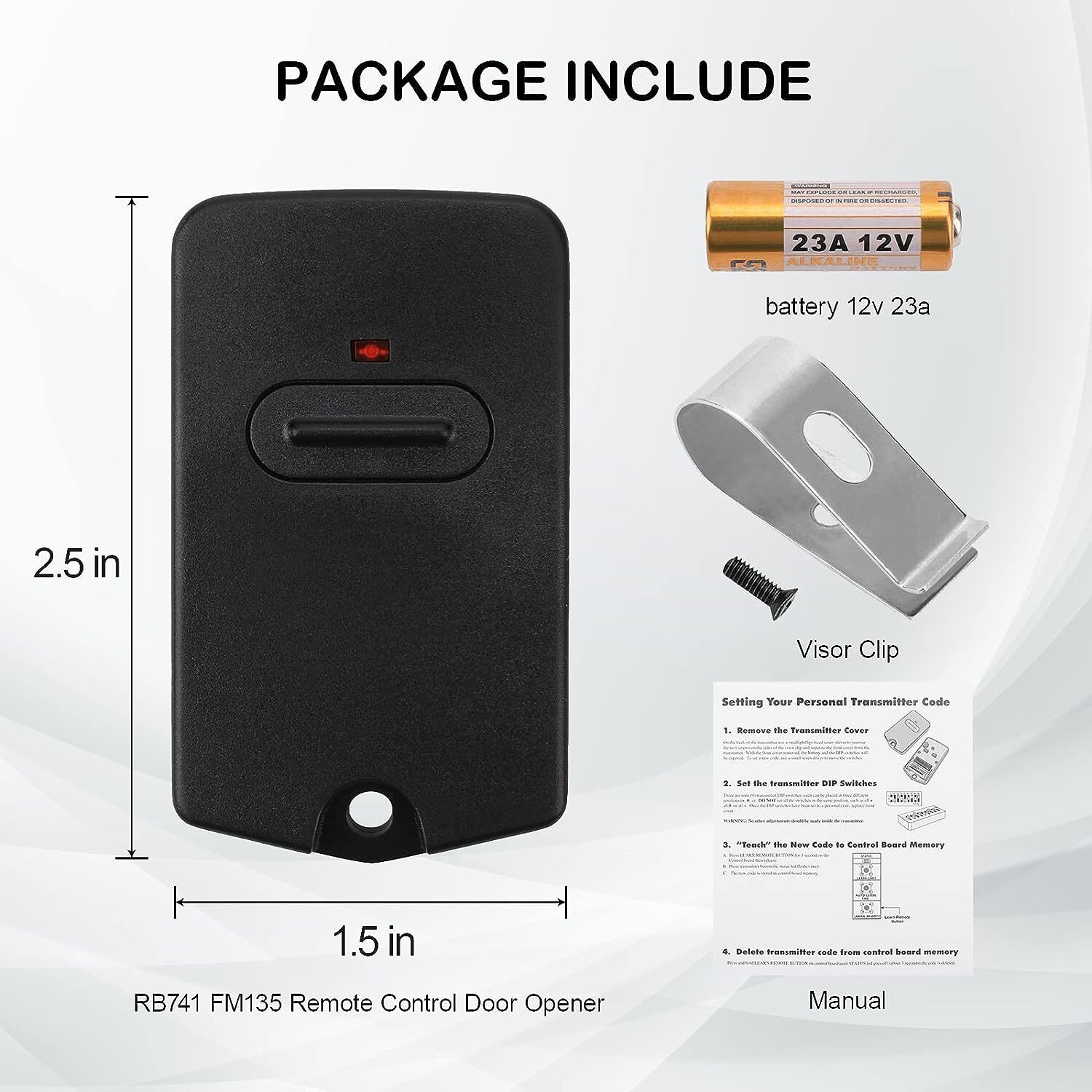 2 for GTO Mighty Mule Gate Opener Remote Control Transmitter 318MHz RB741 FM135
