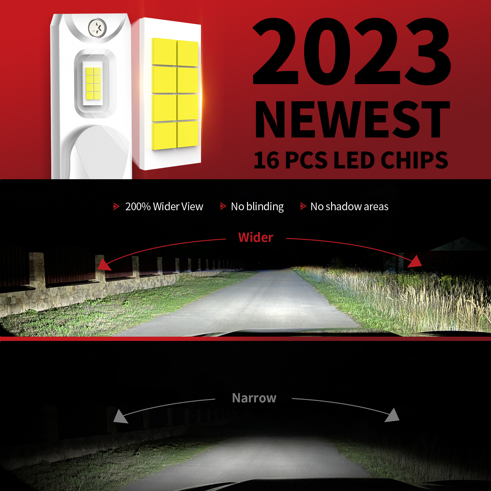 LASFIT H11 LED Headlights Kit Low Beam Bulb Super Bright 6000K Cool White 5000LM