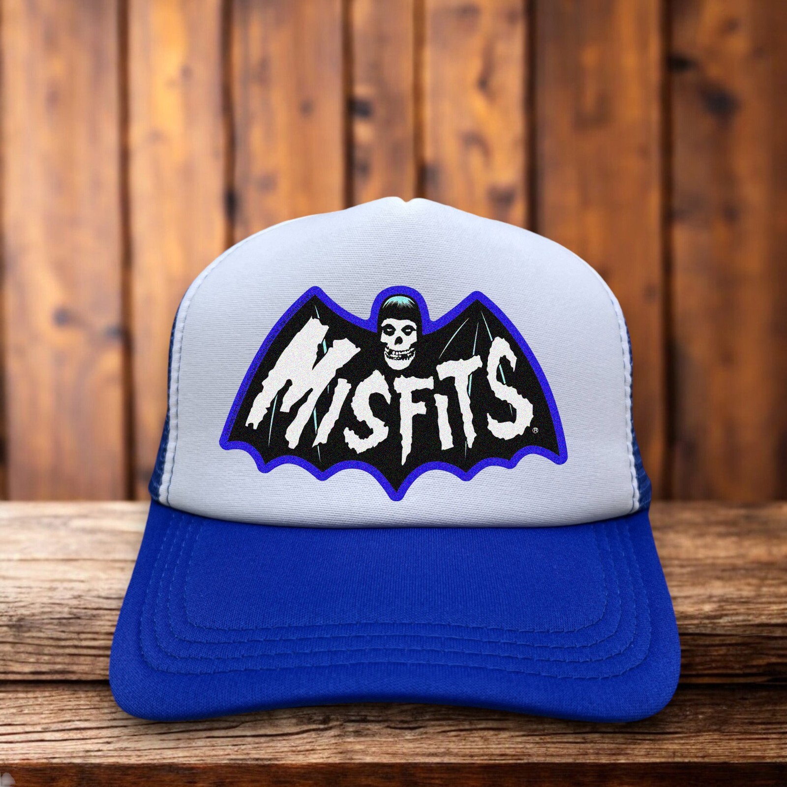 Misfits Mens Trucker Hat Blue Snapback Horror Punk Heavy Metal Baseball Cap