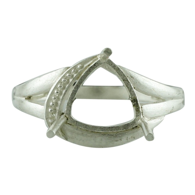 Semi Mount Ring 9MM Trillion Shape Solitaire Ring 925 Sterling Silver For Women