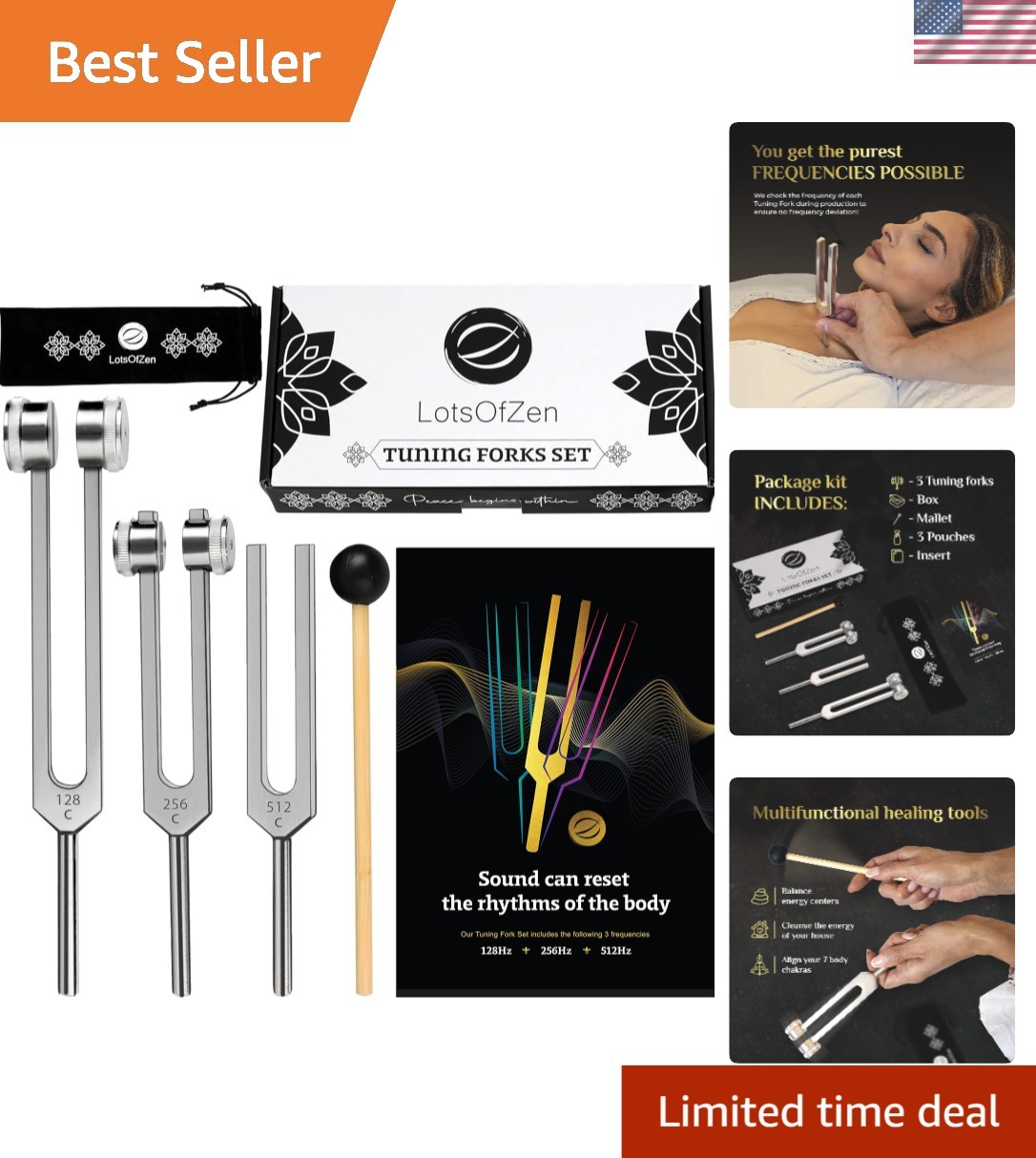 Multifunctional Healing Tuning Forks Kit: Travel-Friendly for Mindfulness Work