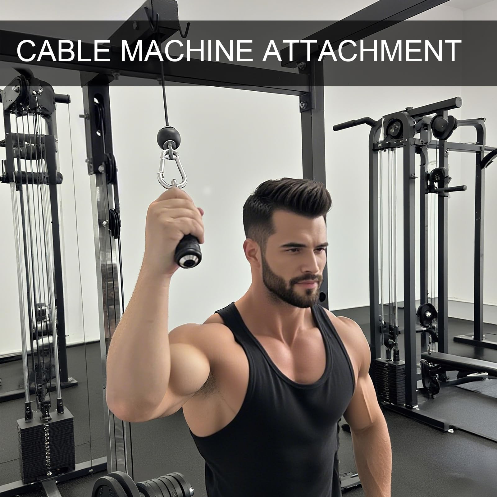 Ergonomic Tricep Rope Attachment for Cable Machines – Lat Pulldown Gym Accessory