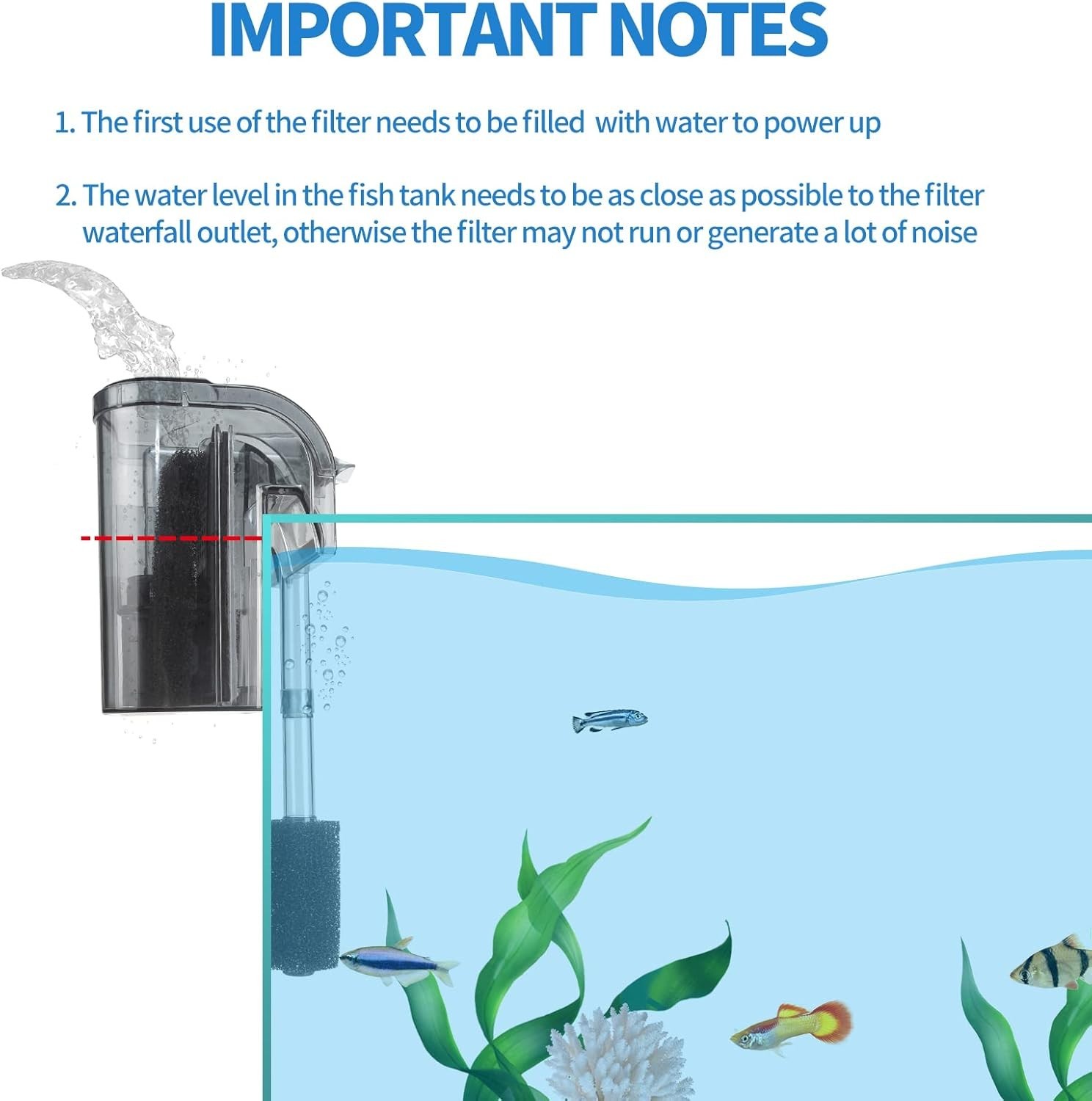 Adjustable Flow Aquarium Filter - Compact & Durable for 5-10 Gallon Tanks