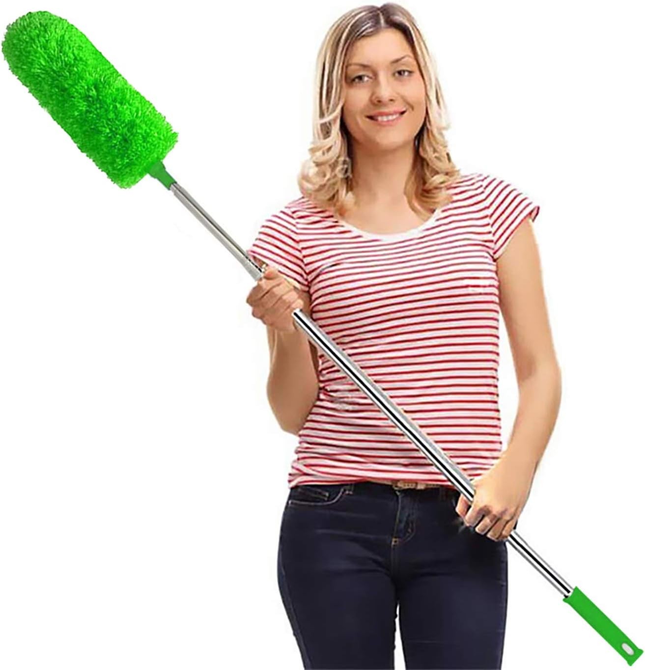 Microfiber Feather Duster Extendable Cobweb Duster W/ 100 inches Extra Long Pole