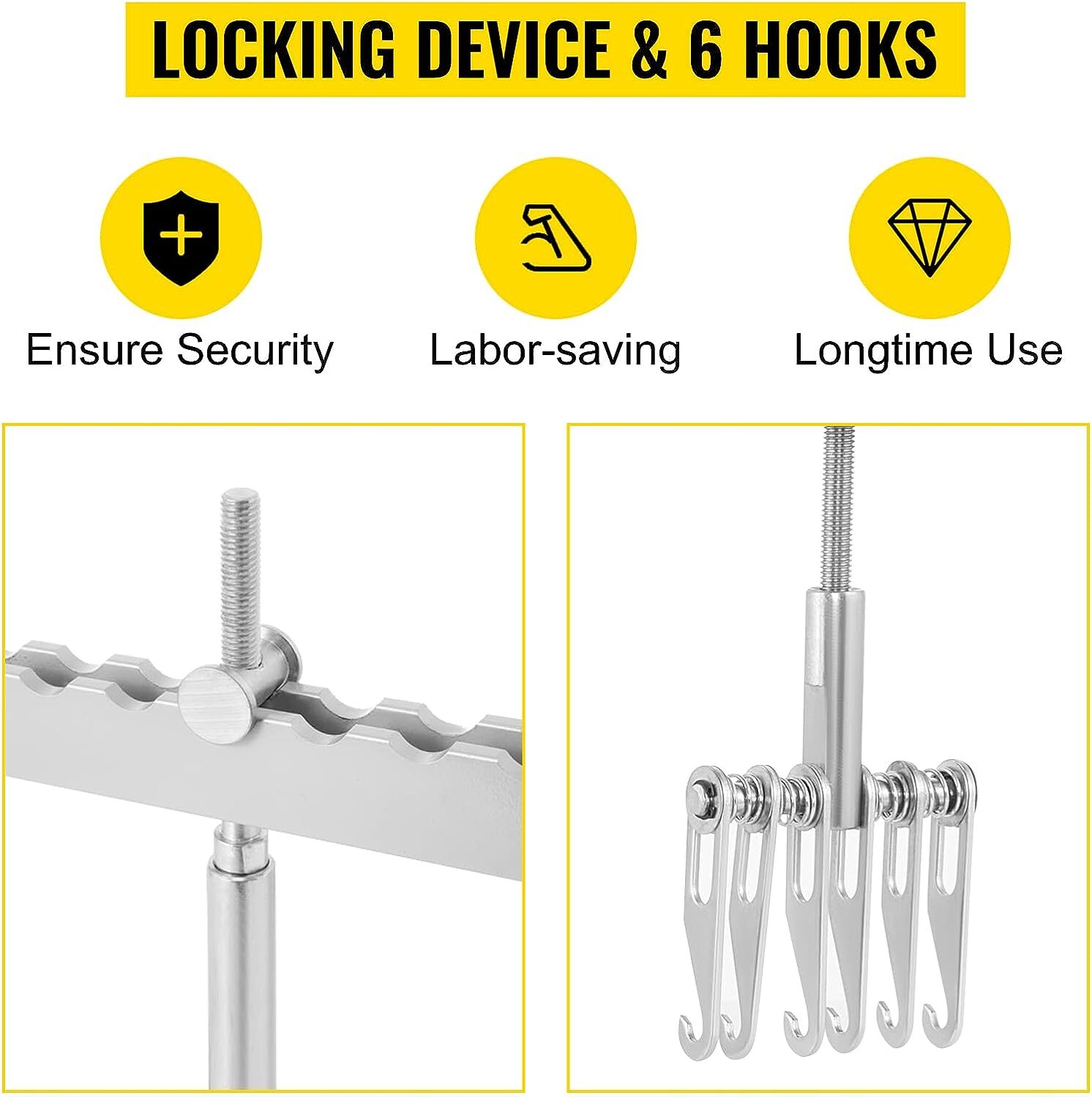 Dent Pull Lever Bar 6 Claw Hook Dent Puller Single Leg Lifter Portable Dent Pull