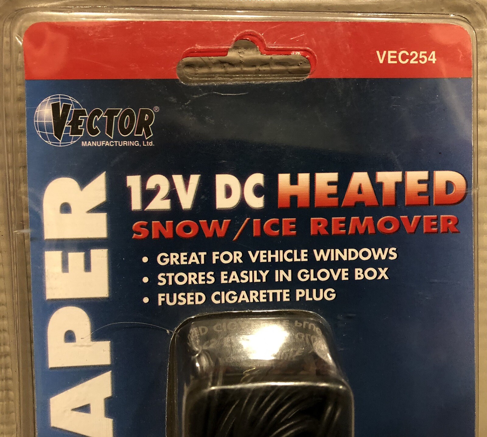 Vector 12V DC Heated Snow/Ice Remover Electric Scraper (VEC254) NIP