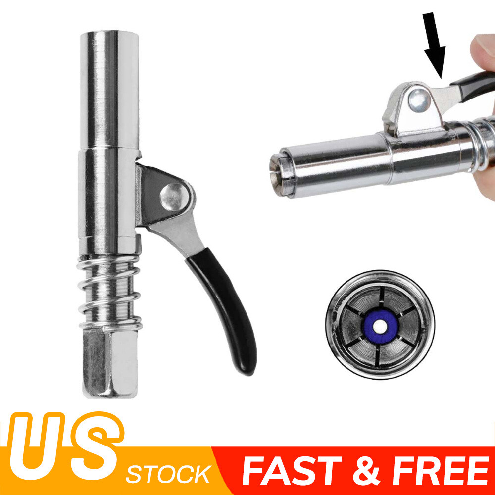 10000PSI Grease Gun Coupler Quick Release Lock Oil Injection Nozzle Professional