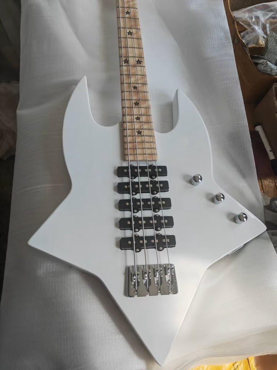 Upgrade Abstract Star Bass Ed Electric Bass Guitar 24 Frets 5-Piece Pickups