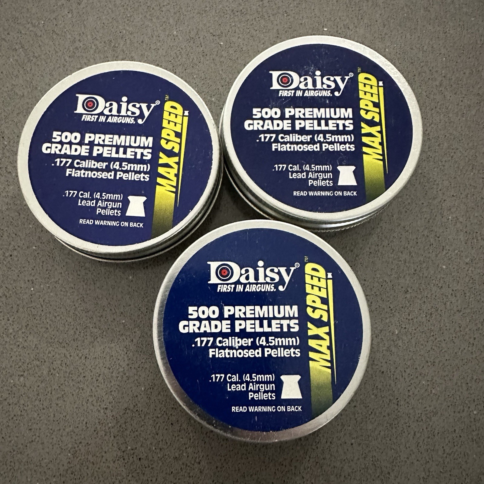 Daisy .177 Airgun Pellets Lot Flatnose 500 Count Tins ~2 lbs Total