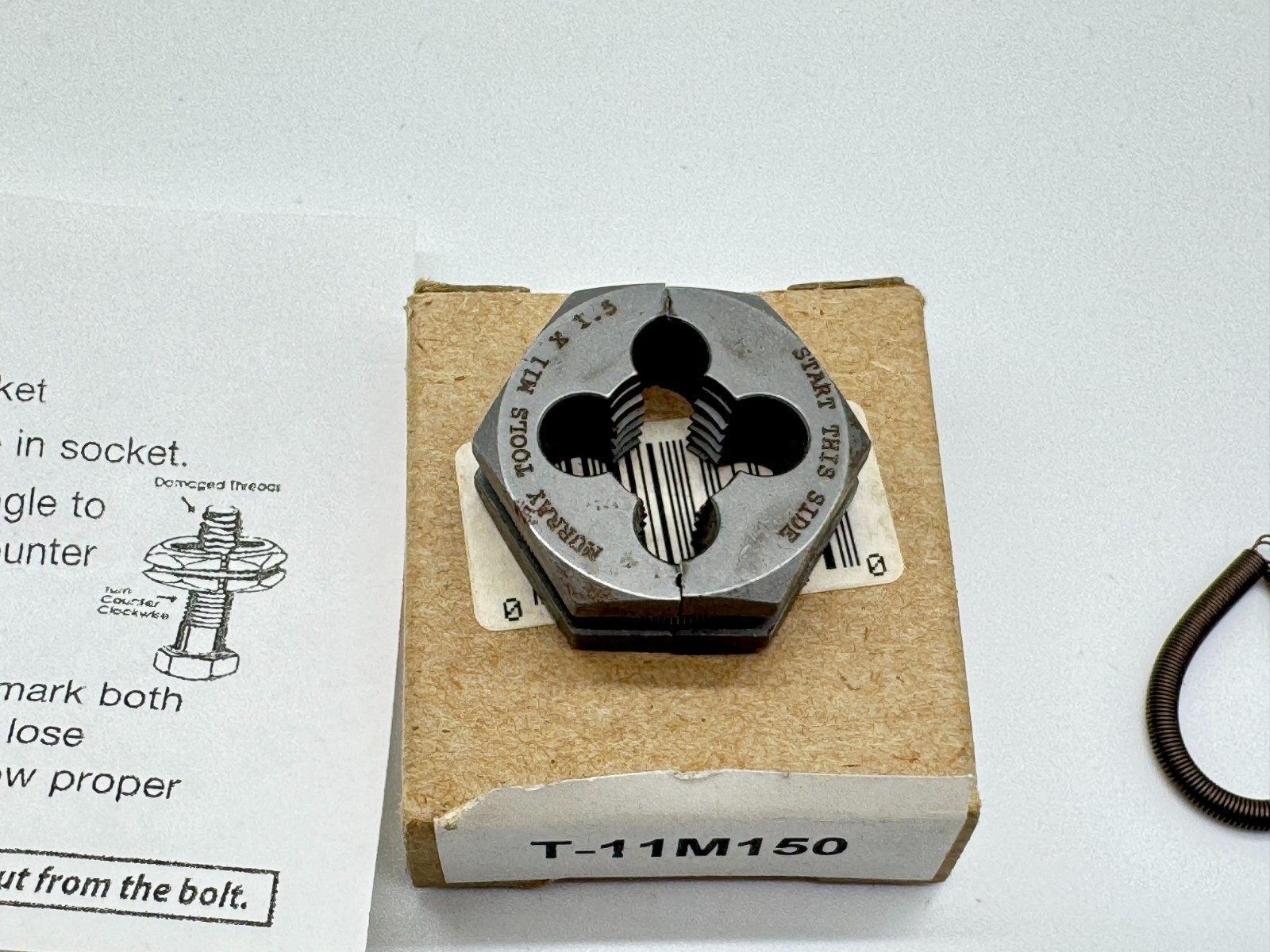 Murray Tools NEW Split Hex Die Thread Chaser M11 X 1.50 USA