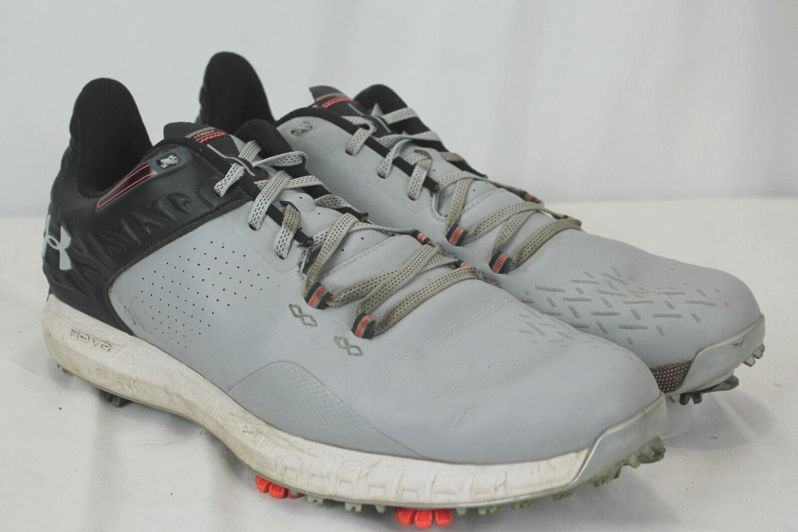 UNDER ARMOUR 3025070-101 MEN'S GRAY SYNTHETIC SOFT SPIKE GOLF SHOES SIZE 11.5 VG