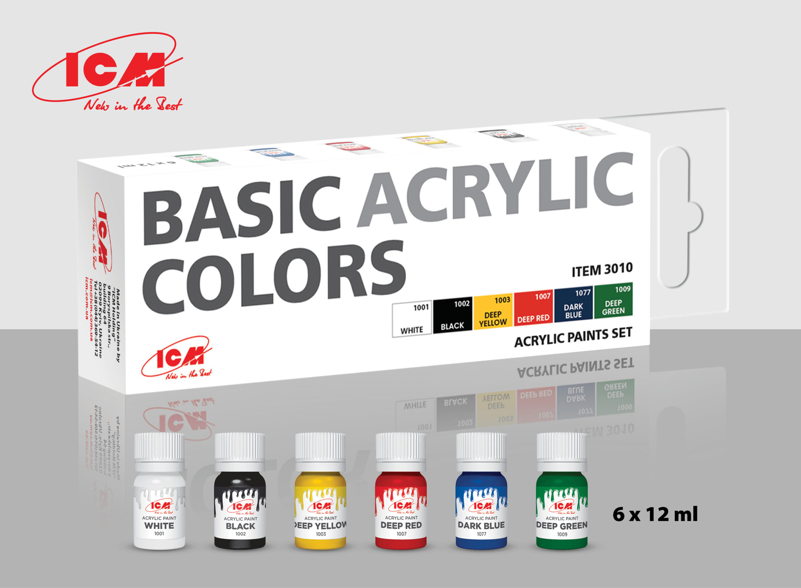 ICM 3010 – Acrylic paint set  Basic acrylic colors