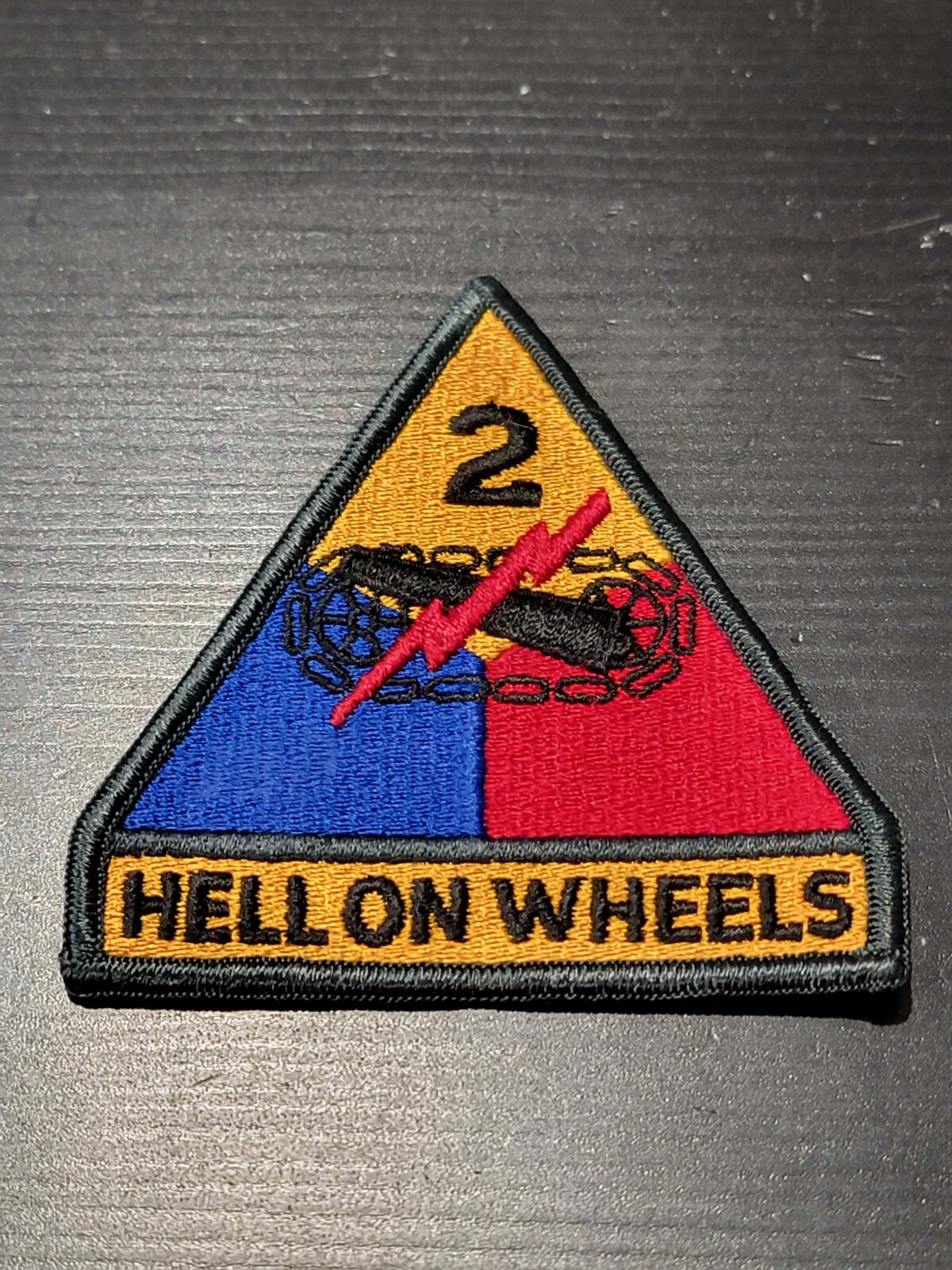 1950 Vietnam US Army Tank Triangle 2 Second Hell on Wheels Armored Div Patch 735