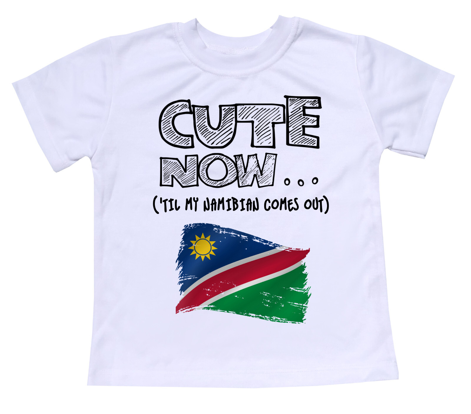 Cute Now... 'Til My Namibian Comes Out Toddler Kids Namibia Flag T-shirt Top