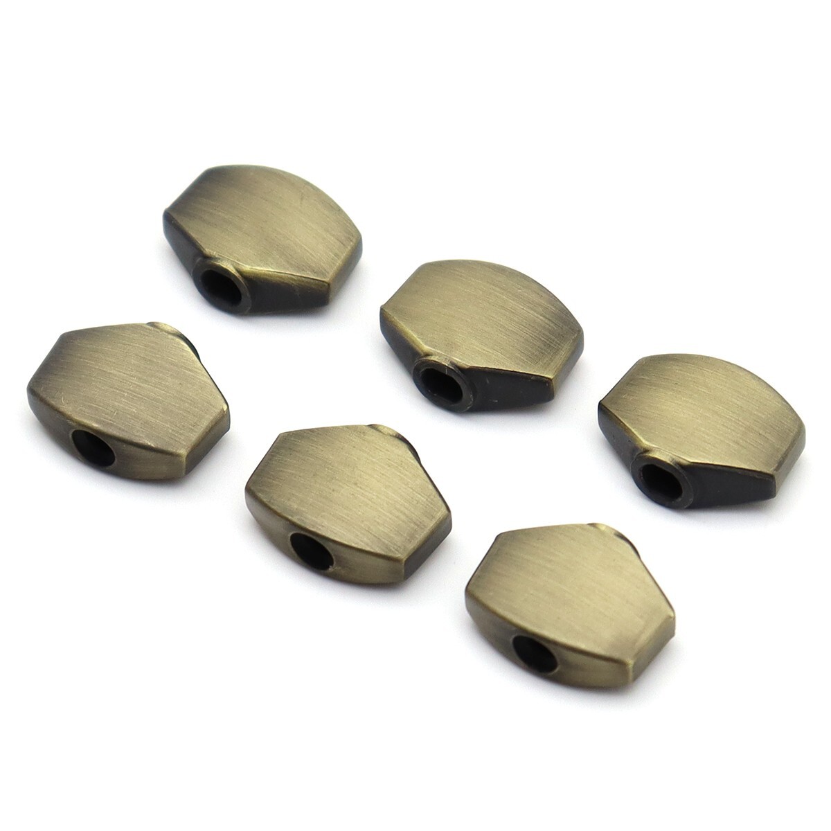 6Pcs Metal Small Square Shape Guitar Tuning Pegs Buttons Machine Head Cap Bronze