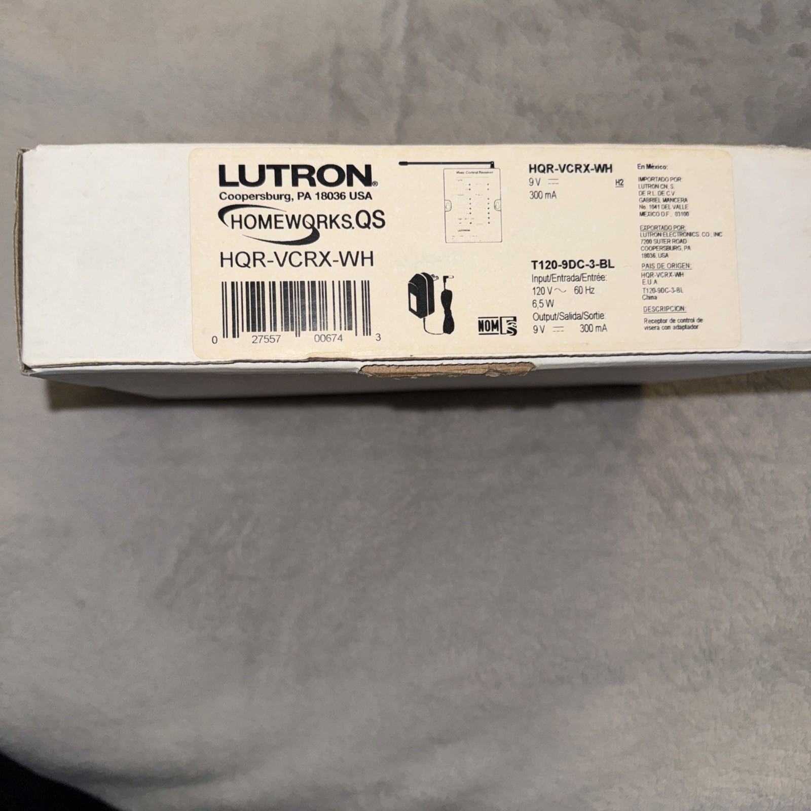 Lutron HQR-VCRX-WH Visor Control Receiver  New In Box SHIPS TODAY
