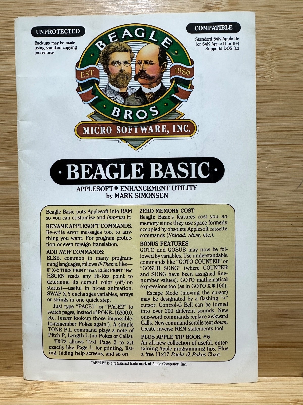 Apple Software 1983 Beagle Bros Basic Applesoft Enhancement Utility Vintage