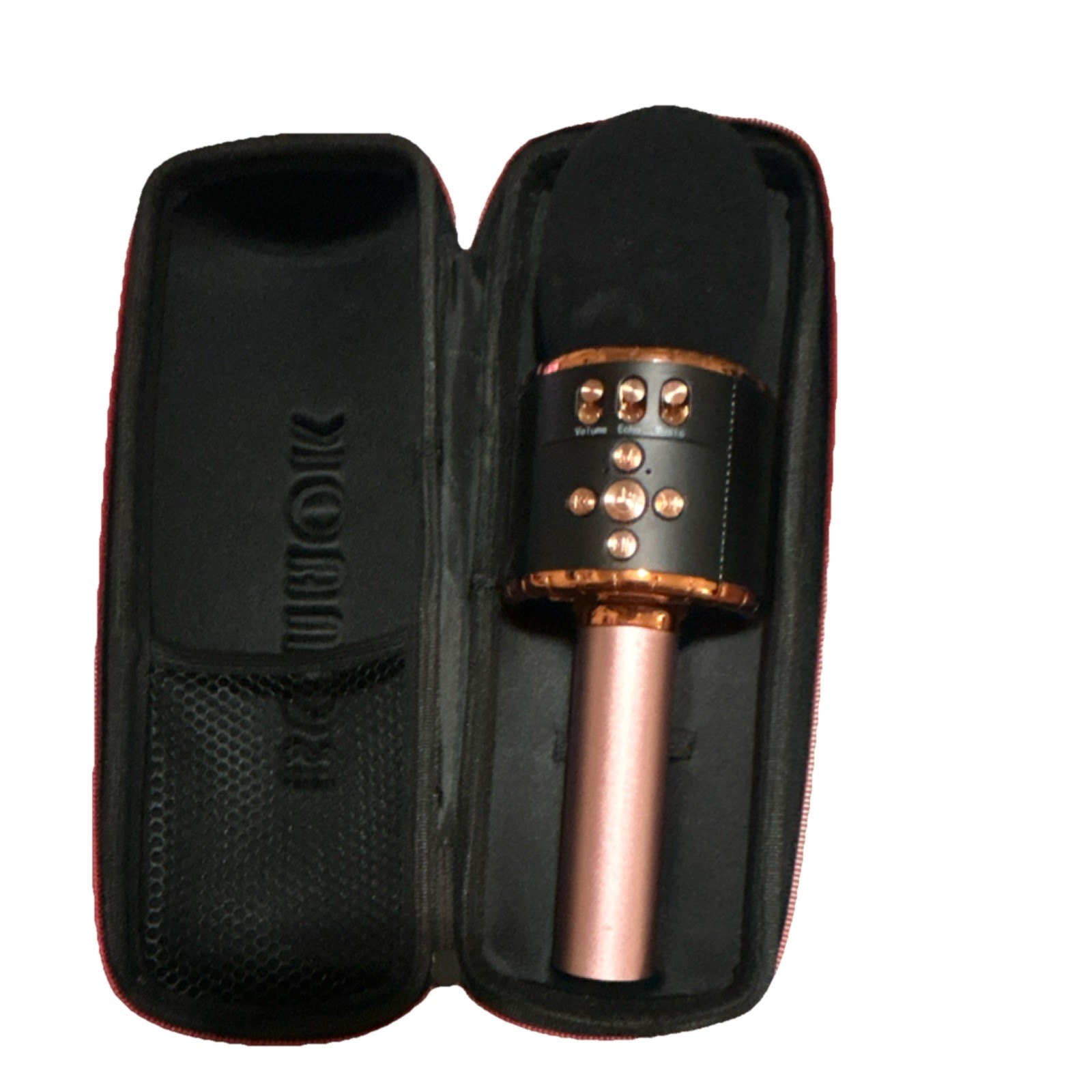 BONAOK Q37 Bluetooth Cordless Karaoke Microphone Rose Gold/Black w/ Case