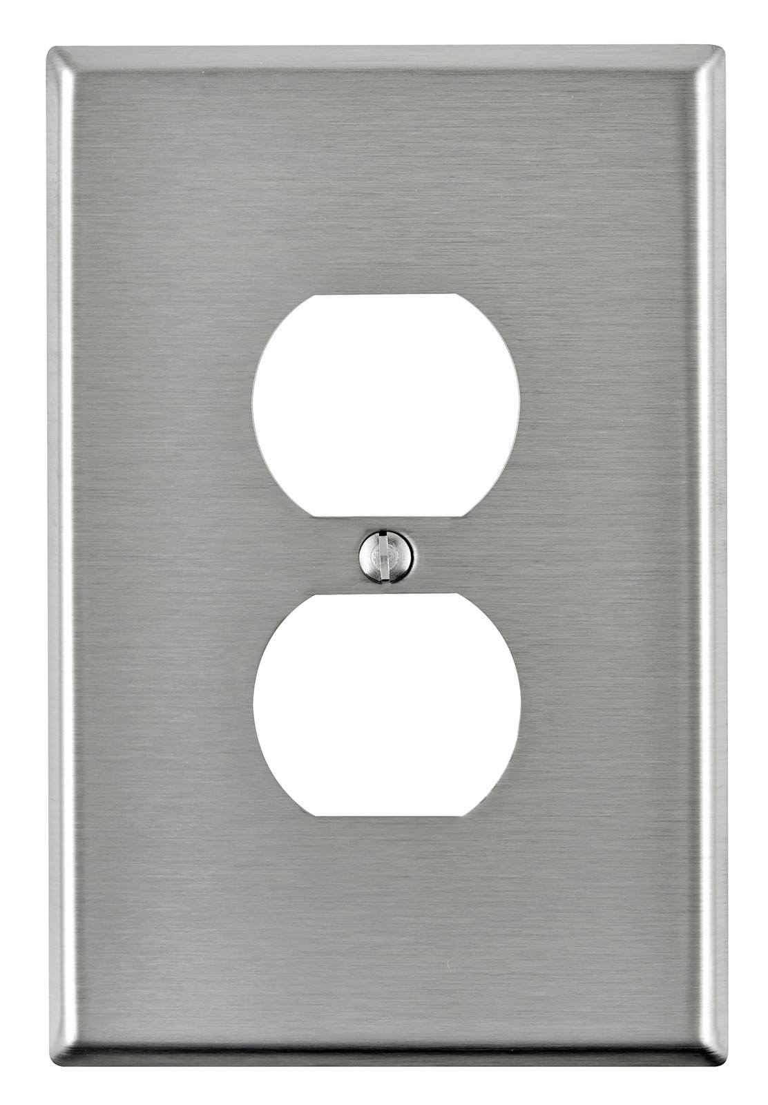 Leviton 004-84103-40 1-Gang 302 Stainless Steel Duplex Wallplate 5.25 x 3.5 in.