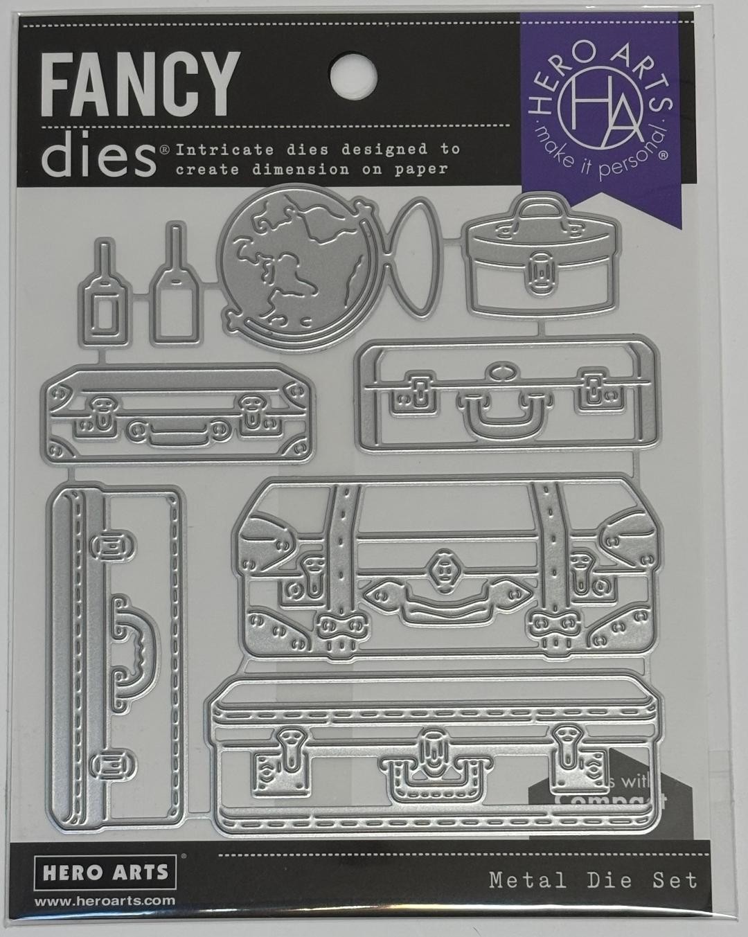 Hero Arts DF079 Luggage Fancy Die Travel Suitcase Metal Cutting Die New