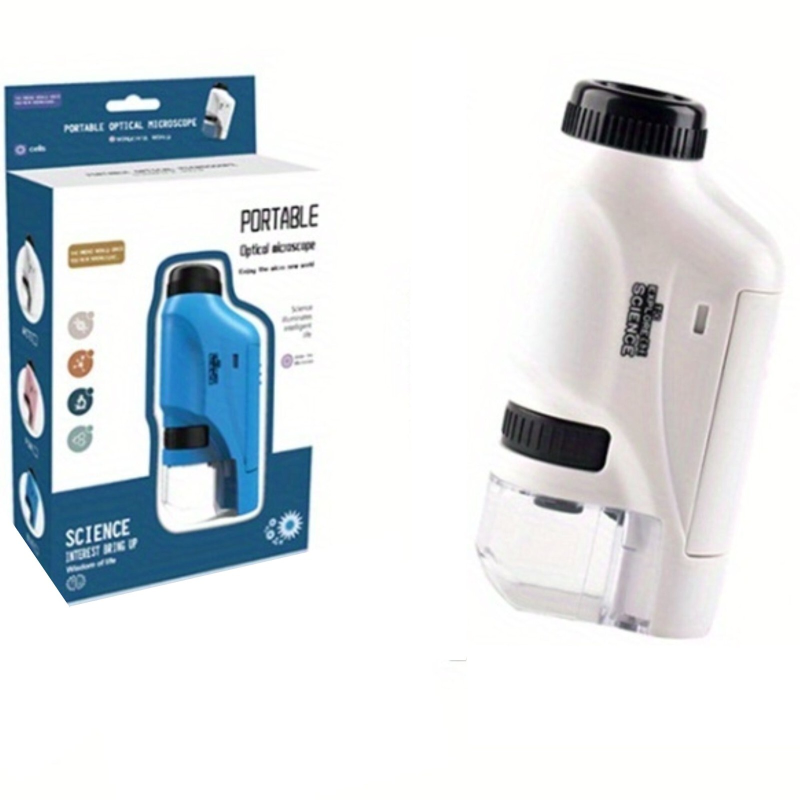 Kids Portable Microscope Handheld Mini Microscope Toy With LED Light - 60X-120X
