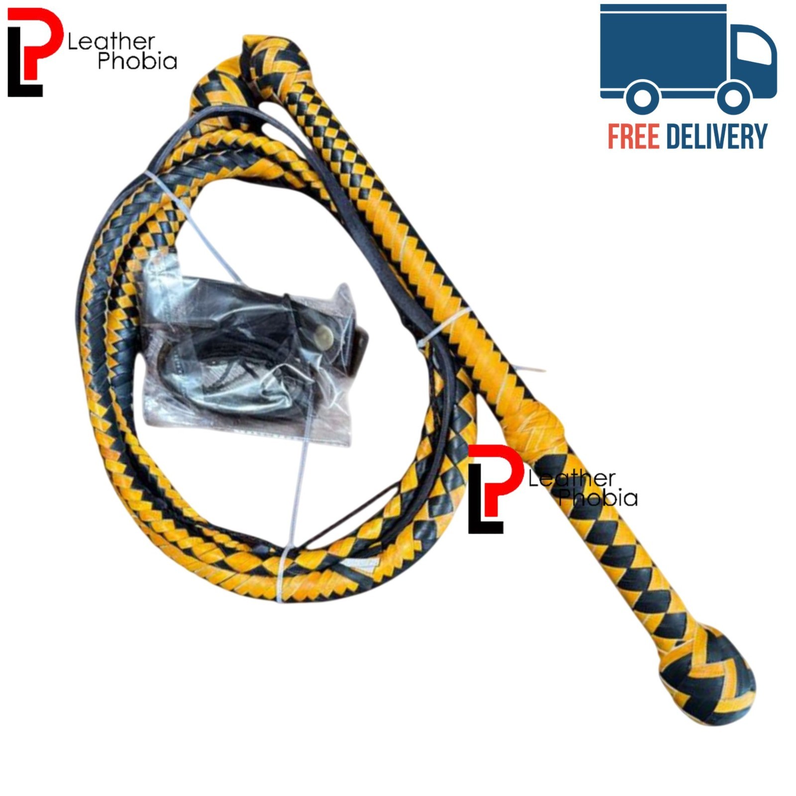 Leather Bullwhip 6 Foot Handmade 16 Plait Braided Style Leather