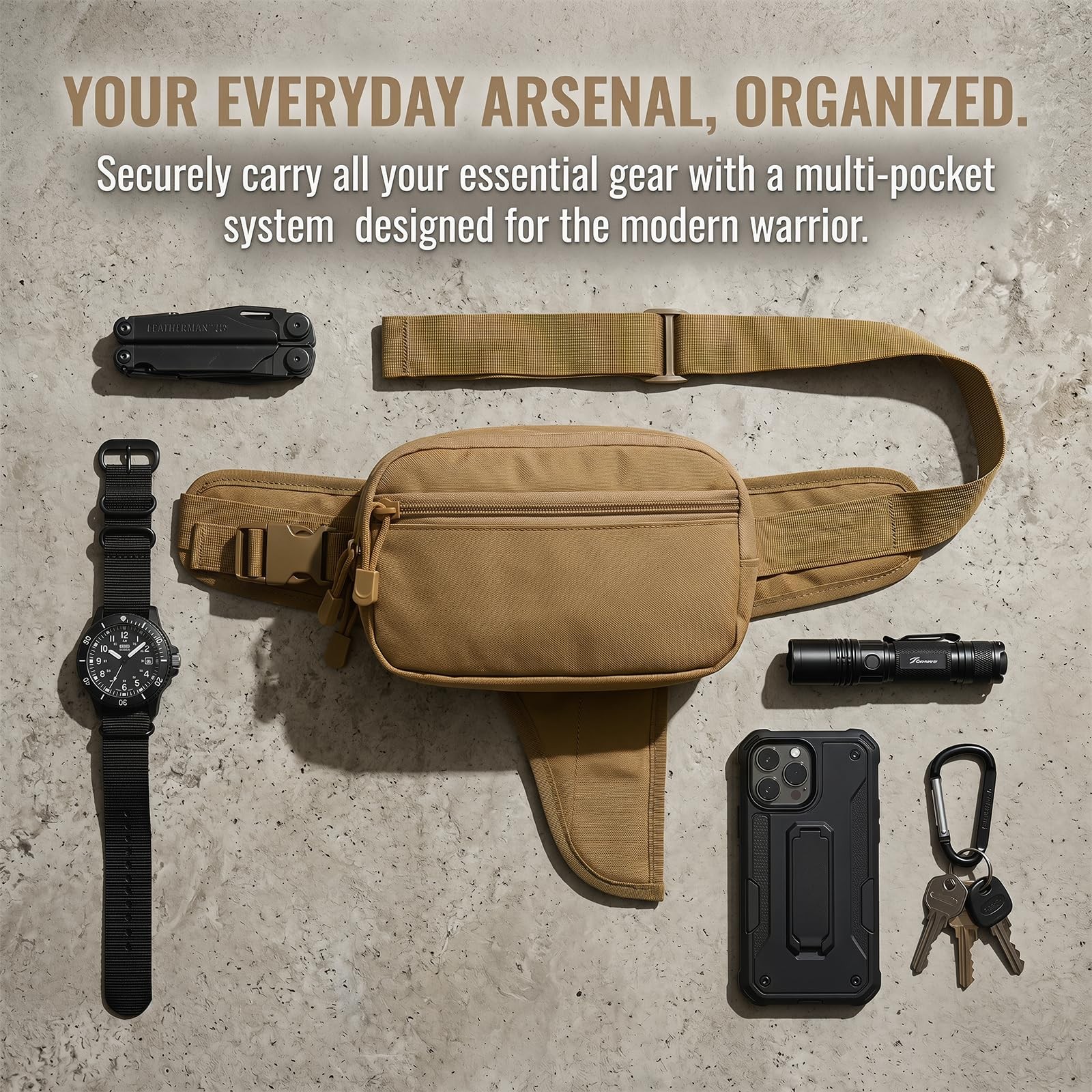 Concealed Carry Fanny Pack Tactical Running Waist Packs Bag Crossbody Chest Bag