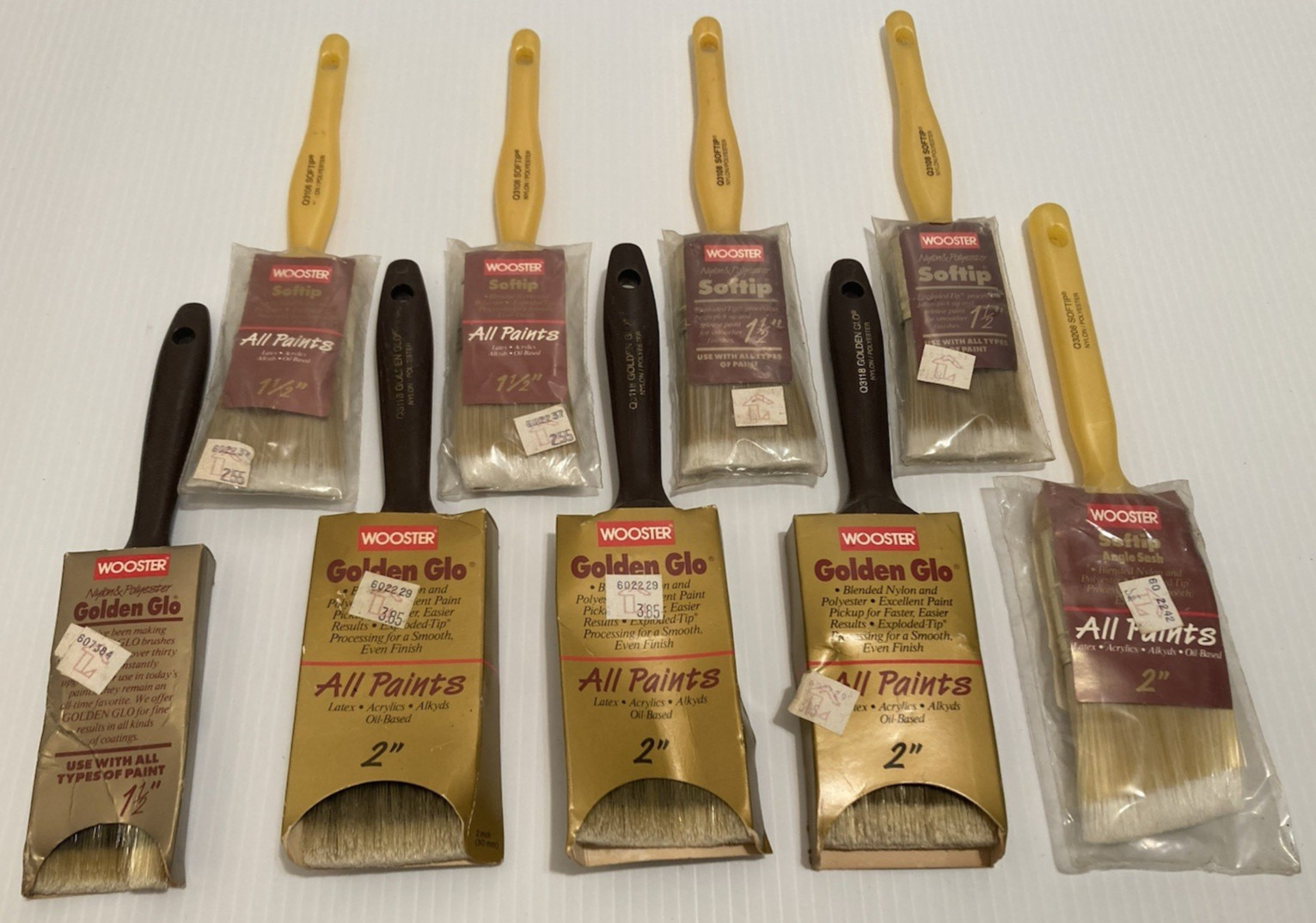LOT of 9 WOOSTER  1.5" and 2" Paint Brushes