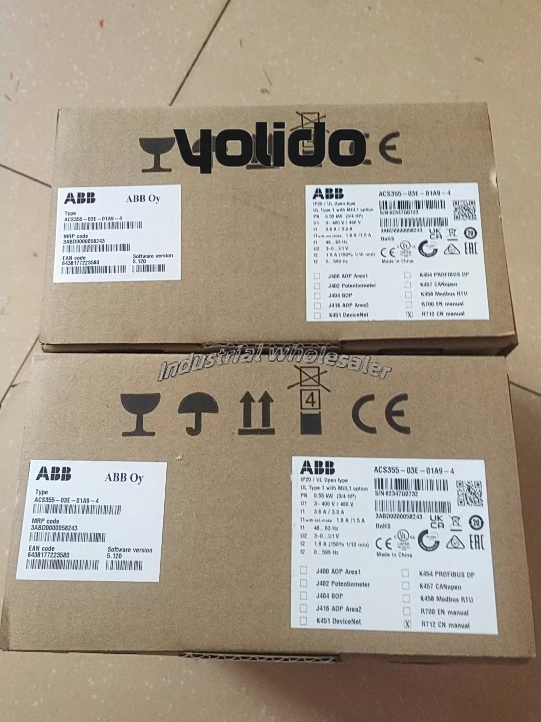 ACS355-03E-01A9-4 brand new ABB frequency converter with box, free shipping