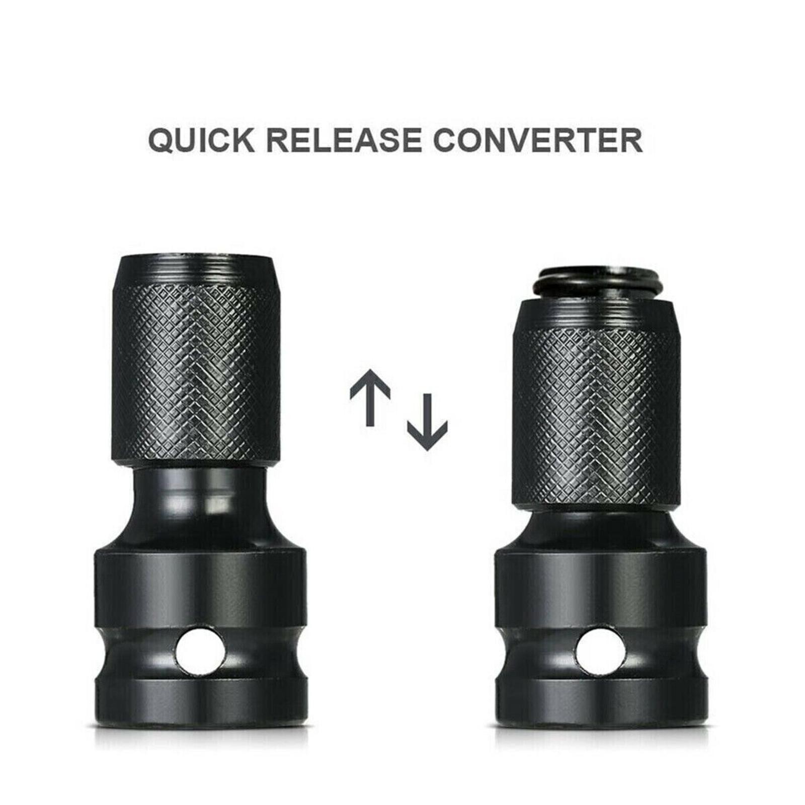 2Pcs 1/2 " To 1/4 " Socket Impact Wrench Socket Adapter Spanner Drive Converter