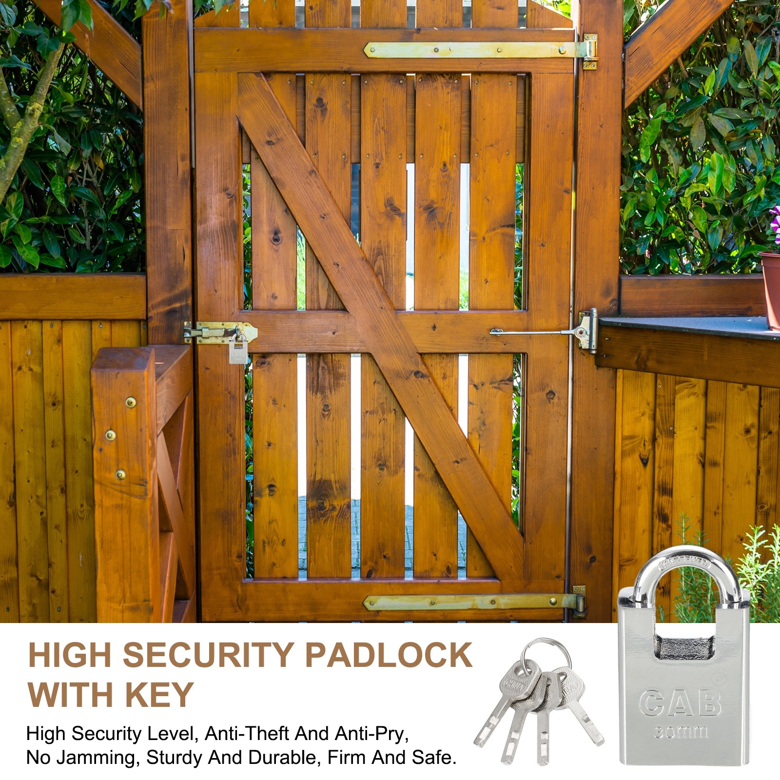 2.3" High Security Padlock Steel Wrapped Beam Locks with 4 Keys